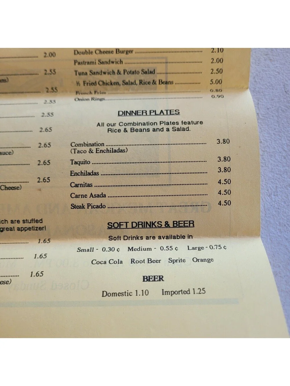 Vintage 1989 Gardunos Restaurant Menu San Gabriel CA Mexican American Diner SGV